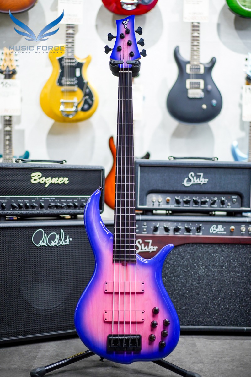 F-Bass BN5 Neon Pink to Electric Blue Burst w/Macassar Ebony FB &amp; Black HW(2021년산/신품)