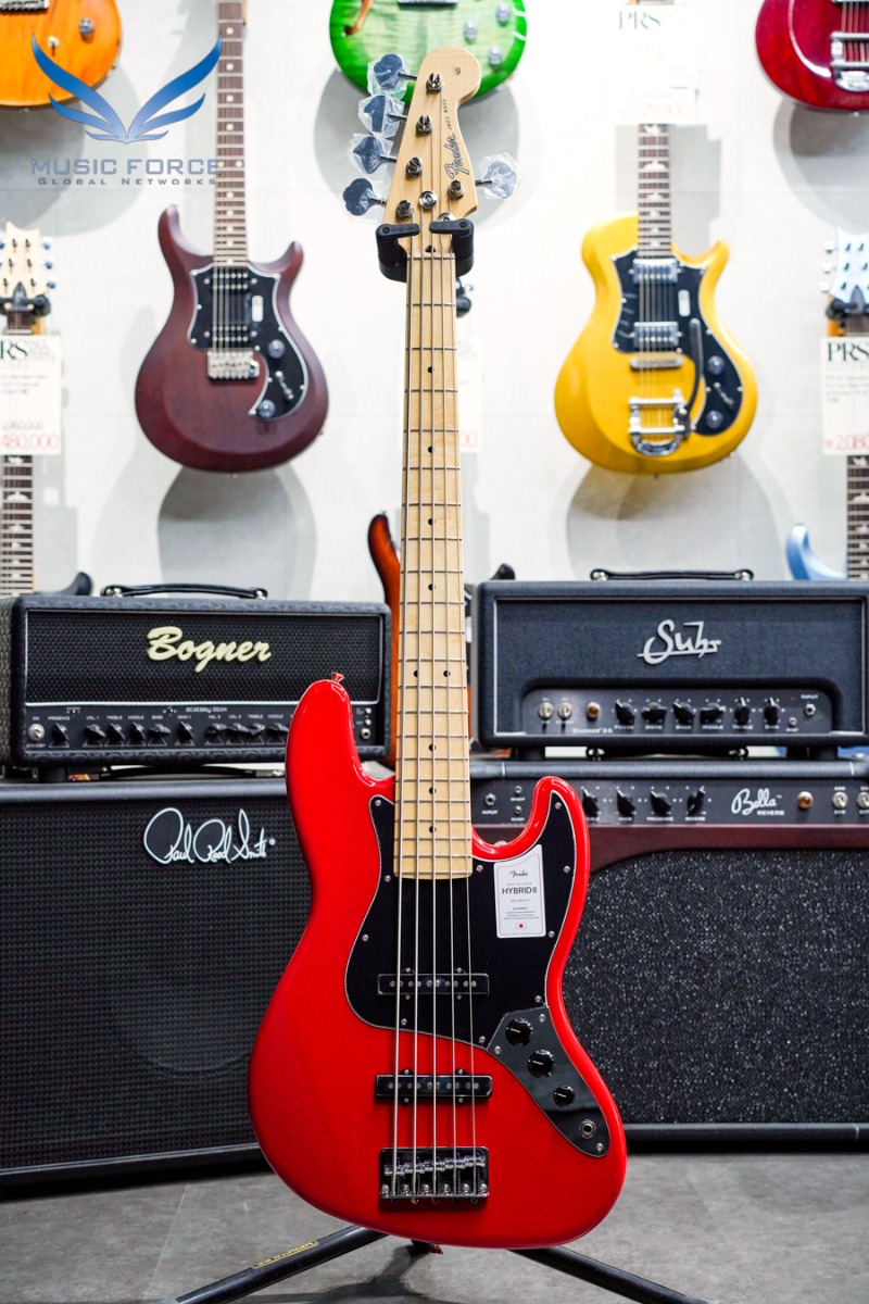 Fender Japan Hybrid II Jazz Bass V-Modena Red w/Maple FB (신품) - JD22005683