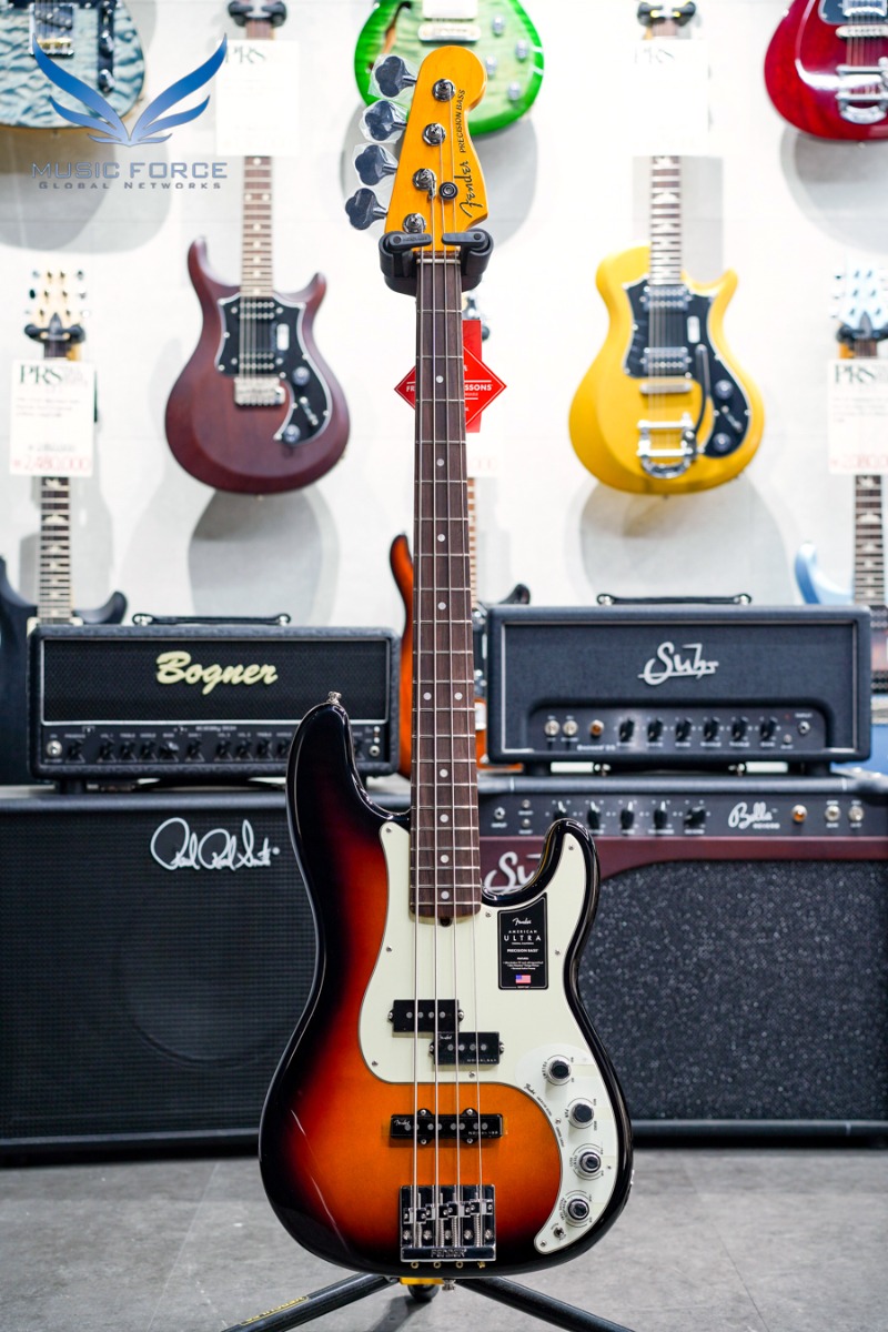 [2024 신년세일! (~3/31까지)] Fender USA American Ultra Precision Bass-Ultra Burst w/Rosewood FB (신품) 펜더 아메리칸 울트라 프레시전 베이스 - US22078181